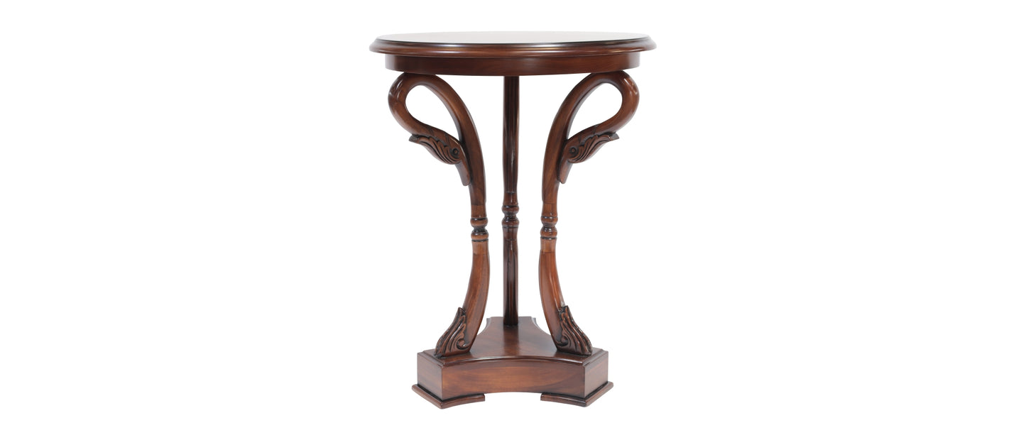 Classic Mahogany French Style Swan Lamp Table