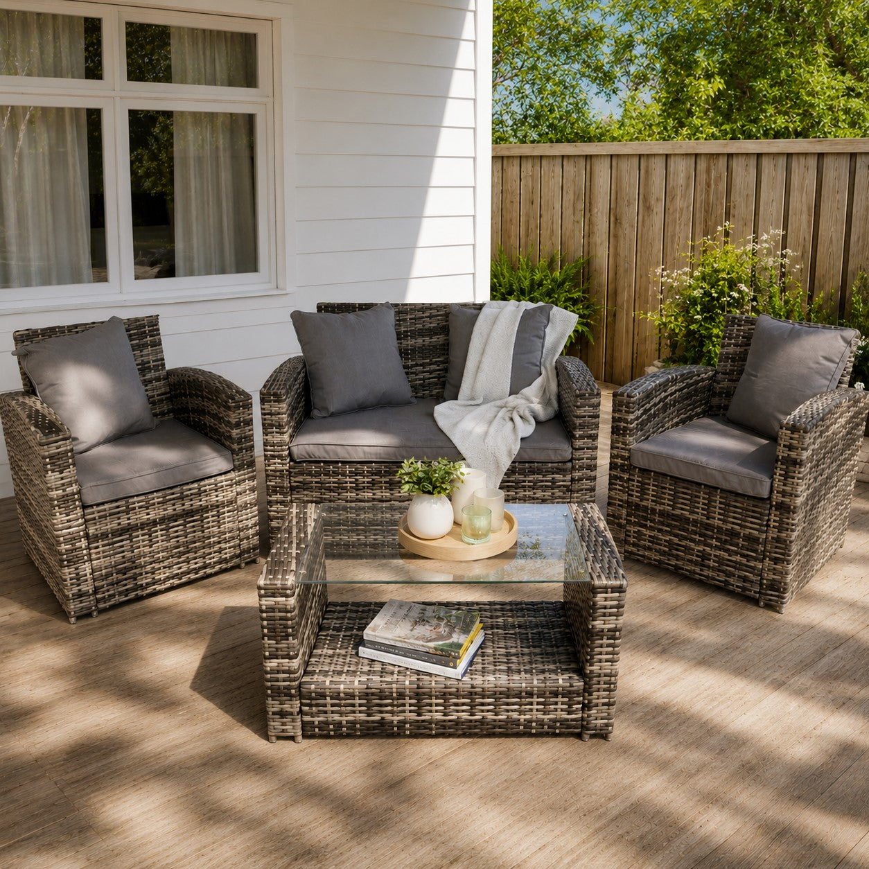 The Wilmslow 4 Seat Rattan Sofa Lounge Set