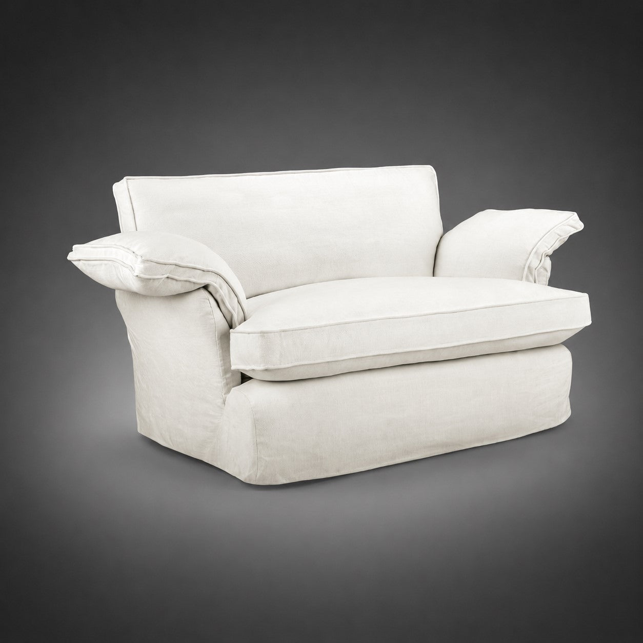 White Linen 2 Seat Sofa