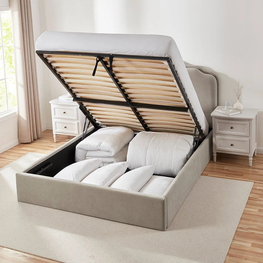 Élodie Ottoman Storage Bed open