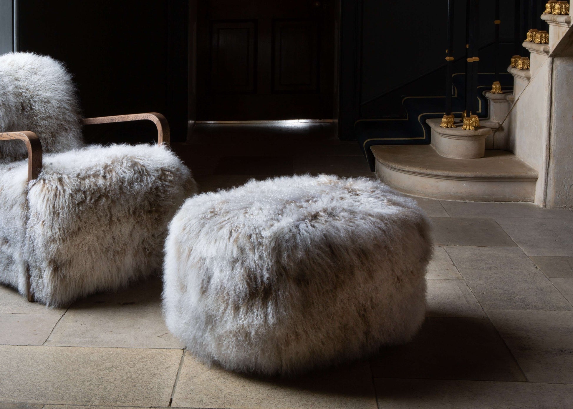 Yetti-Ewe Merino Luxury Wool Armchair Chair & Footstool