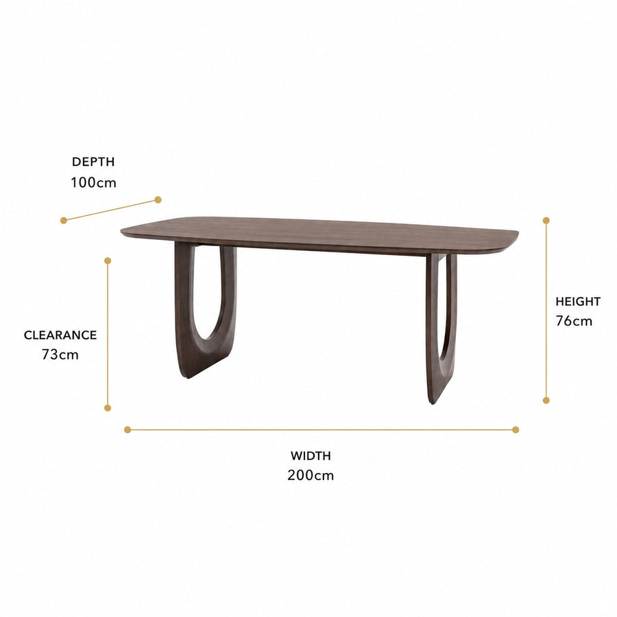 Arc Dining Table dimensions
