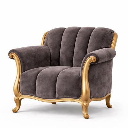 Channelled French Antique Gold Armchair