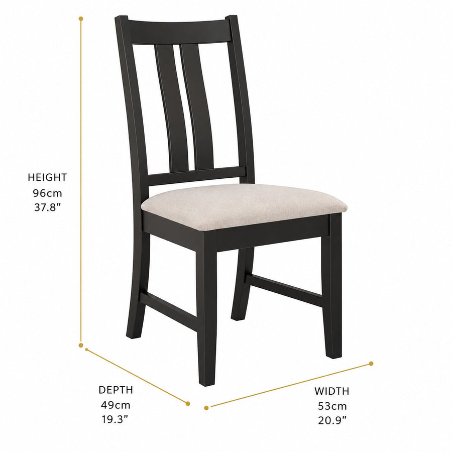 Hilton Black Dining Chair - Set of 2 dimensions