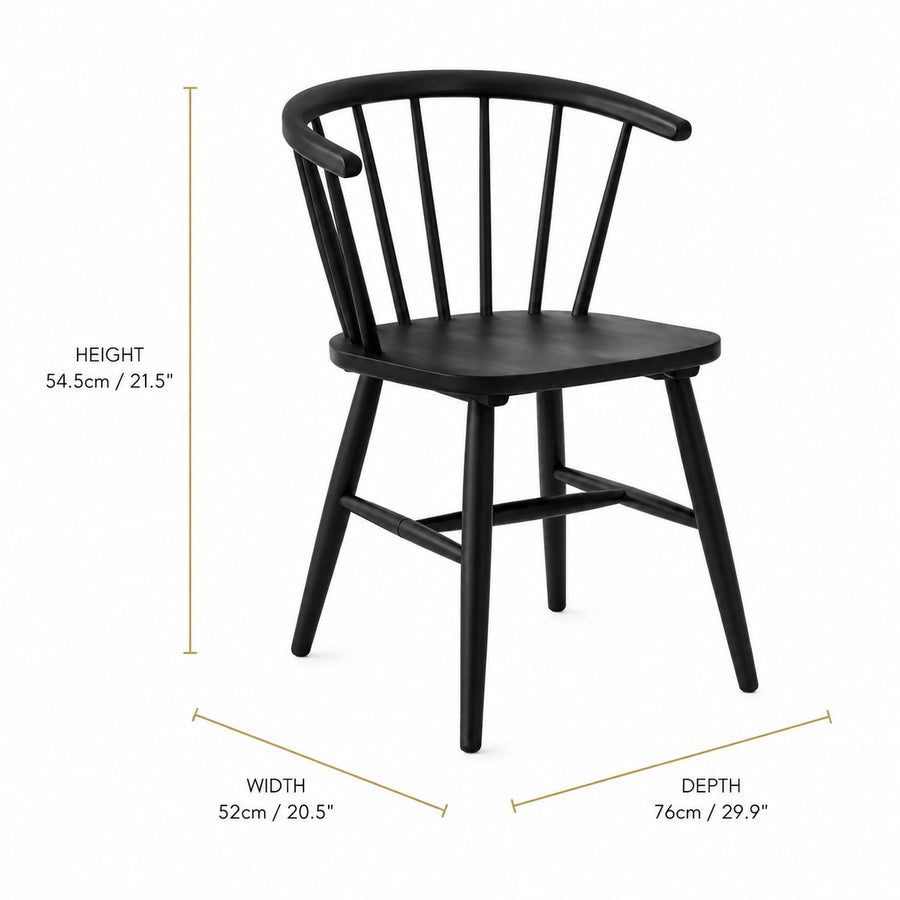 Modena Curved Back Dining Chair (Set of 2) dimensions