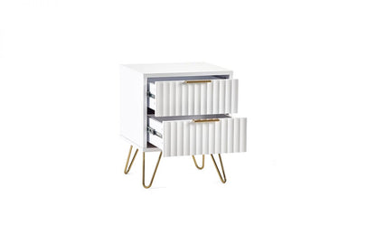 Murano 2 Drawer Bedside - Matt White
