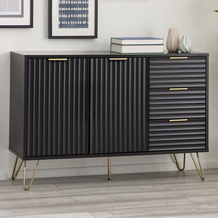 Murano Large Sideboard - Matt Black