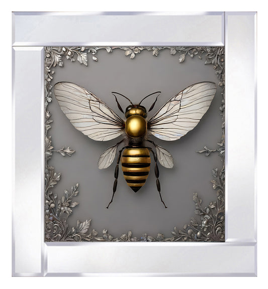 Mirrored silver abstract Manchester bee