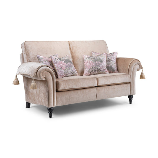 Belinda Traditional Scrolled Arm Velvet Sofa